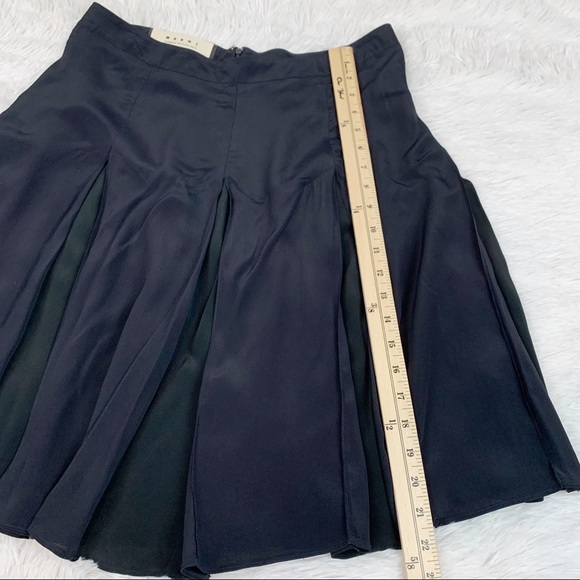 Marni women knee length pleated silk blend skirt black - Picture 4 of 10
